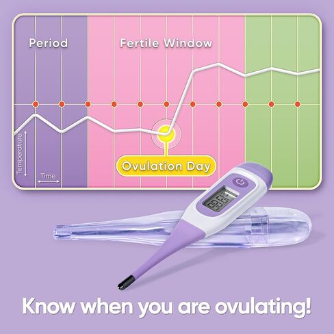 Wondfo Digital Basal Thermometer for Women Fertility – BBT Thermometer for Ovulation & Pregnancy Tracking – High Accuracy & LCD Display & Waterproof in Kuwait