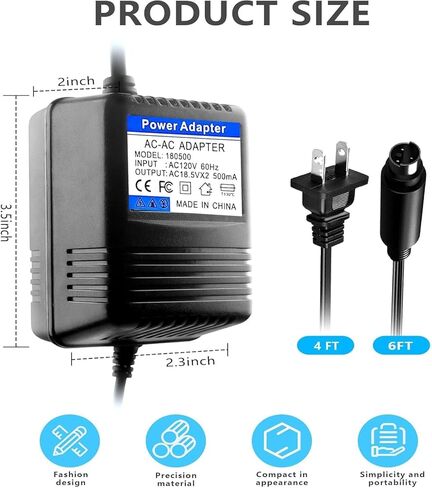 محول طاقة 18.5 فولت لـ Behringer XENYX 502، 802، 1002، لخلاطات Eurorack (FX-18B-MP3)، PSV3UL، MXVL3 MX602A، UB502، UB802، UB1002، Q502USB، Q802USB، Q1002USB Mini 3 Pin Din Supply in Kuwait