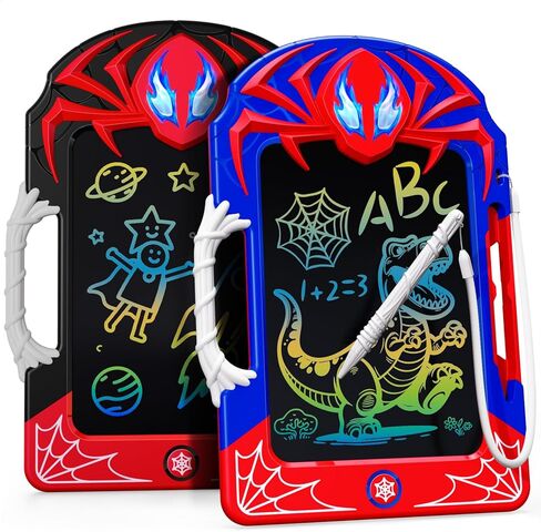 LCD Writing Tablet 2 Pack–Red & Blue Hero Styles with Web Stylus & Grip, Colorful Doodle Board Drawing Pad Toy Gift 3 4 5 6 7 8 10 11 12 Year Old Boys Girls Toddler Age 3-4 4-6 6-8 8-12 Birthday Gift in Saudi Arabia