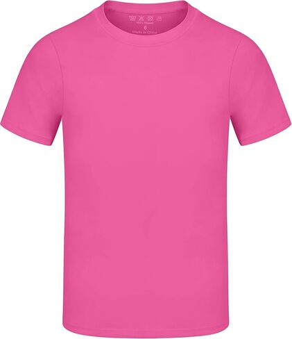 Boys UPF 50+ Swim Shirt, Kids Short Sleeve Rash Guard, UV Sun Protection Athletic Sports Neon T Shirt Undershirt in Kuwait