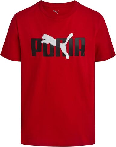 PUMA Boys T Shirts - Lightweight Athletic Performance Short Sleeve Crewneck Shirt - Soft Cotton Graphic Tees for Boys in Saudi Arabia