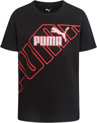 PUMA Boys T Shirts - Lightweight Athletic Performance Short Sleeve Crewneck Shirt - Soft Cotton Graphic Tees for Boys in Saudi Arabia