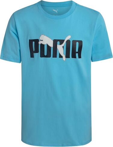 PUMA Boys T Shirts - Lightweight Athletic Performance Short Sleeve Crewneck Shirt - Soft Cotton Graphic Tees for Boys in Saudi Arabia