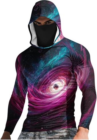 Mens Hooded Sun Shirts Uv Protection Long Sleeve Fishing Face Mask USA Flag 4th July American Pride Camo Patriotic T in Saudi Arabia