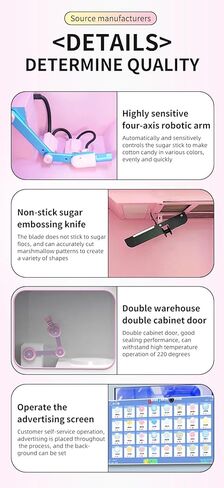 Automatic Commercial Cotton Candy Vending Machine Self-Service Fluffy Dessert Maker for Business Stable Quality Long Service Life Ideal for Various Catering and Retail Scenes in Saudi Arabia