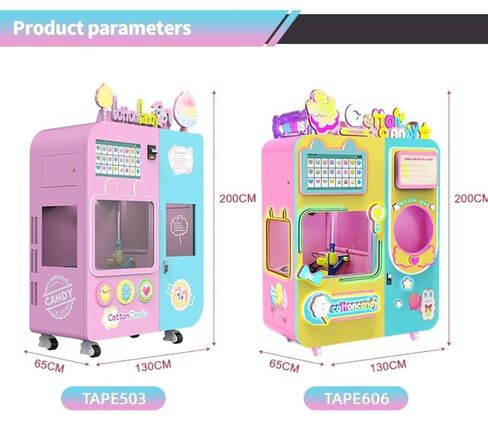 Smart Candy Floss Vending Machine with Remote Management and Interactive Lighting, Automatic Cotton Candy Maker for Retail Shop, Fair, Party Event Use in Saudi Arabia