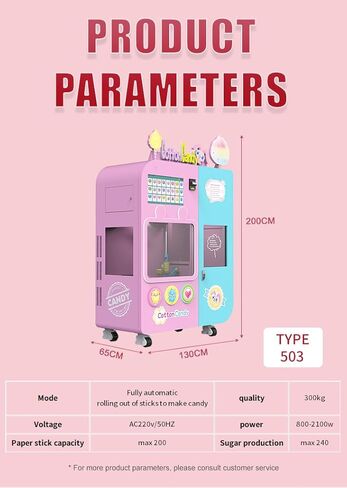 Self-Service Automatic Cotton Candy Vending Machine Commercial Fluffy Treat Equipment Smooth Operation Wide Application Perfect for Shopping Malls and Community Spaces in Saudi Arabia