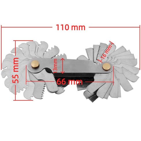 مجموعة قياس الملعب - قطعتان 60 درجة وقطعة واحدة 55 درجة ذيل السمكة في المنتصف مع مكتشف مركز لقياس المسمار وأدوات القطع بالبوصة/المترية، ومقاييس خيط قياس ذيل السمكة in Kuwait