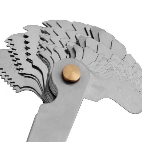 1 PC Thread Pitch Gauge of 52 Leaves, 2 PCS 60° and 1 PC 55° Center Gauge, Measuring Tool Set for Screw Cutting Tools in Saudi Arabia