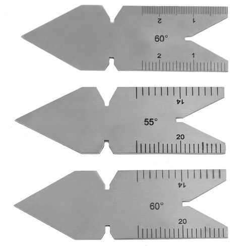 1 PC Thread Pitch Gauge of 52 Leaves, 2 PCS 60° and 1 PC 55° Center Gauge, Measuring Tool Set for Screw Cutting Tools in Saudi Arabia