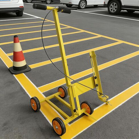 Walk-Behind Adjustable Line Striping Machine: Parking Lot Striper for Straight/Curved Lines – Inverted Spray Paint Line Marking Applicator in Saudi Arabia