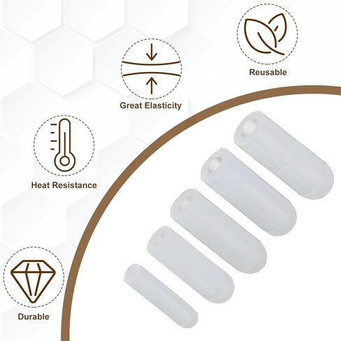 uxcell 60Pcs Silicone End Caps, 1/8"(3mm) ID Round Rubber Screw Thread Protector Hook Protector, Flexible Rubble Bolt Covers for Bolt Metal Tube Rod Screw (0.25" Height White) in Saudi Arabia