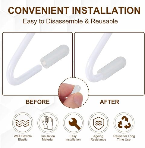 uxcell 60Pcs Silicone End Caps, 1/8"(3mm) ID Round Rubber Screw Thread Protector Hook Protector, Flexible Rubble Bolt Covers for Bolt Metal Tube Rod Screw (0.25" Height White) in Saudi Arabia