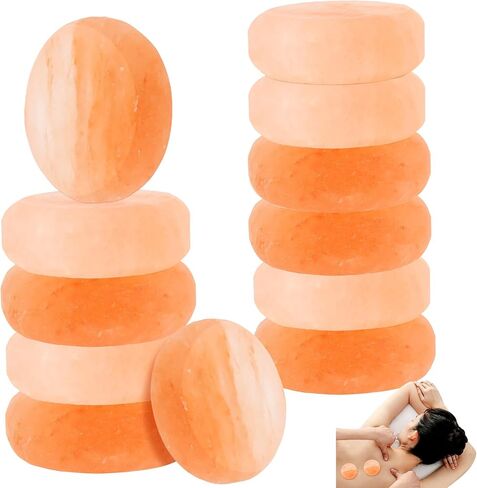 10 PCS Himalayan Round Massage Stone, Hand Carved Warm Cold Hot Message Stone for Therapy, Relaxing, SPA in Saudi Arabia