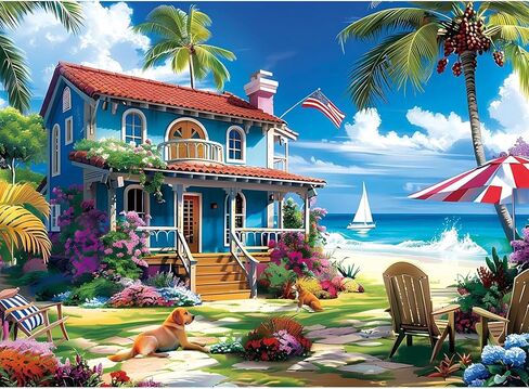 300 Piece Puzzles for Adults, Sleeping Quilt Cat Jigsaw Puzzle for Adults Children Elderly, Large Piece Animal Puzzle for Kids Ages 8-10 10-12, Fun Flower Puzzles,Family Game Great Gift 20.5 * 15in in Kuwait