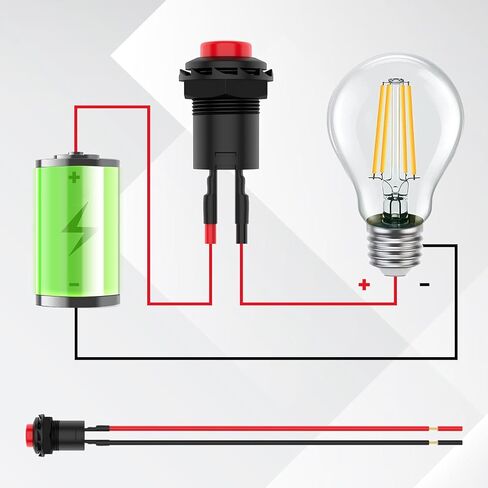 12 قطعة مفتاح زر ضغط 12 مم، SPST ON/Off AC 250V/1.5A 125V/3A مفتاح صغير ذاتي القفل مع سلك ملحوم مسبقًا (4 ألوان) in Kuwait