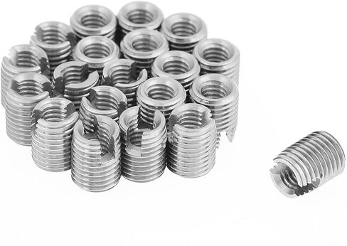 20 قطعة M4 X 8 مللي متر إدراجات خيط مشقوقة معدنية ذاتية لإصلاحات سهلة وقوة معززة in Kuwait