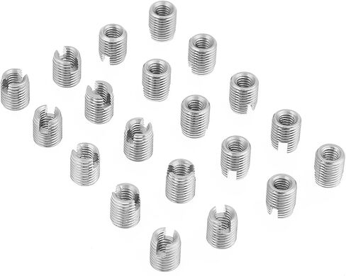 20 قطعة M4 X 8 مللي متر إدراجات خيط مشقوقة معدنية ذاتية لإصلاحات سهلة وقوة معززة in Kuwait