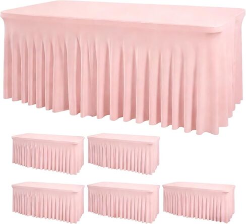 2 حزمة بني دنة طاولة الجدول ل 6 أقدام الطاولات المستطيل ، 6 أقدام التجاعيد مجانية المائدة المائدة المجانية المائدة الطاولة. in Kuwait