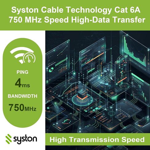 Syston Cable Tech Cat6a+ Bulk Raw Ethernet Cable Blue Bulk 700MHz 30 ft 23awg 4pr unshealdered twielded utp solid bare copper riser cmr heat uv resistance ordoor ourdoor order to cut to cut to cut to cut in Kuwait