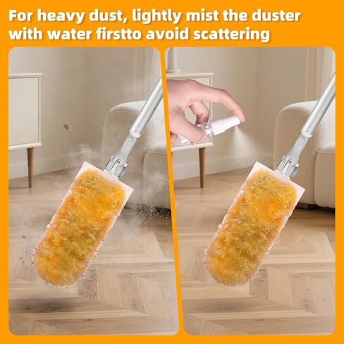 6 ft Extendable Handle with 20 Duster Refills, Heavy Duty Duster Refills Kit Compatible with Swiffer, 360 Disposable Microfiber Duster Pads for Ceiling Fan, Window & Hard to Reach Areas Cleaning in Saudi Arabia
