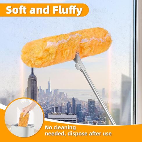 6 ft Extendable Handle with 20 Duster Refills, Heavy Duty Duster Refills Kit Compatible with Swiffer, 360 Disposable Microfiber Duster Pads for Ceiling Fan, Window & Hard to Reach Areas Cleaning in Saudi Arabia