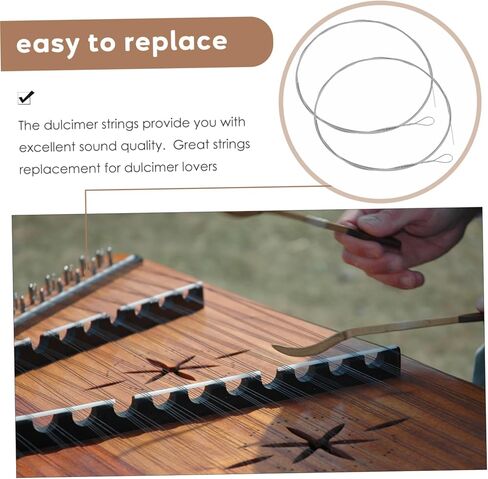 ERINGOGO 2pcs Steel Dulcimer Strings Replacement for Musicians Instrument Strings for Enhanced Sound Quality for Dulcimer Players and Enthusiasts in Saudi Arabia