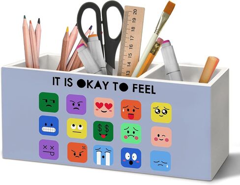 You Are So Loved Rainbow Pen Holder Organizer for Desk Accessories, Inspirational Wooden Box Desk Decorations for School Kids Room Bedroom Classroom Decor, Rainbow Classroom Decor in Kuwait