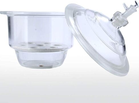 120mm Vacuum Desiccator with Ground - in Stopcock Porcelain Plate Clear Glass Laboratory Drying Equipment in Saudi Arabia