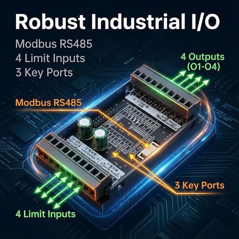 Stepper Motor Controller, DC 12-24V, 20 Modes, Modbus Driver Compatible with Nema 17 23 34, CNC, PLC in Kuwait