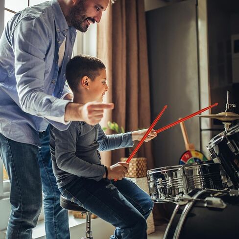 3 أزواج من أعواد الطبول المصنوعة من النايلون 5A مع مقابض مضادة للانزلاق للأطفال والبالغين والمبتدئين، وطبول القلب (أحمر) in Kuwait