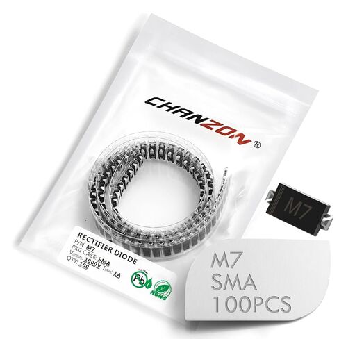 (عبوة من 100 قطعة) صمام ثنائي مقوم Chanzon M7 SMD 1A 1000V SMA (DO-214AC) 1 أمبير 1000 فولت ثنائيات سيليكون إلكترونية in Saudi Arabia