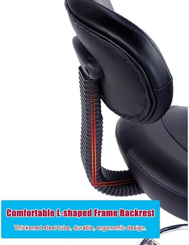 كرسي سرج دوار مريح مع مسند للظهر ومسند للقدمين، مقعد دوار لاستخدام خبير تجميل الأسنان، ارتفاع قابل للتعديل 58-76 سم، شديد التحمل، عجلات 360 درجة، بحد أقصى 200 كجم in Kuwait