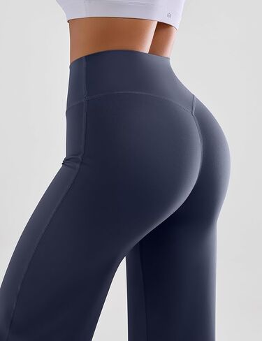 OLCHEE Womens Yoga Pants Wide Leg Straight Leggings High Waist No Front Seam Causal Stretch Gym Workout Bottom Butt Lifting in Kuwait