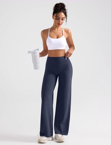 OLCHEE Womens Yoga Pants Wide Leg Straight Leggings High Waist No Front Seam Causal Stretch Gym Workout Bottom Butt Lifting in Kuwait