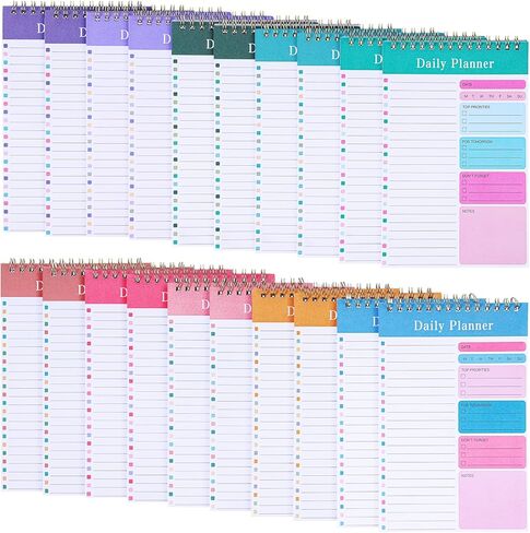Molain 10 Pack Daily To Do List Notepad, Beautiful To Do List Note Pads Set 5" x 8" 30 Sheets Spiral Planner Checklist Notebook Work Notepads for Easy Daily Planning, Office Desk Supplies for Women in Kuwait