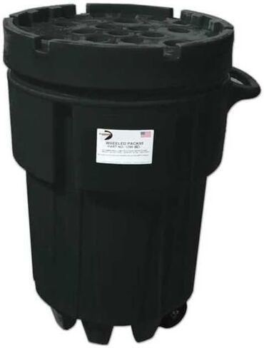 Open Head Overpack Drum, Polyethylene, 95 gal, Unlined, Black in Saudi Arabia