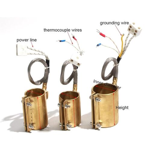 1pc Brass Copper Insulated Band Heater Coil Closed Type 220v 42x40mm 42x60mm 240W-360W for Injection Molding Machine(5 Wires,220V_IDXH 42X60MM 360W) in Kuwait