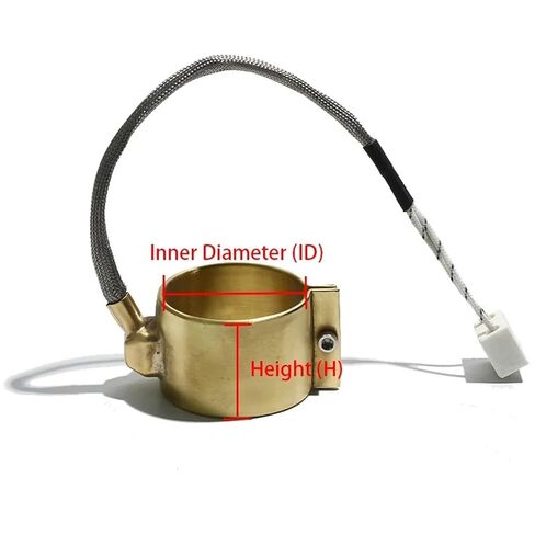 220V Electric Brass Nozzle Band Heating Element ID 48MM 50MM Die Head Molding Heater Element H30/40/60MM 350W 400W(IDxH 48x40mm 270W) in Kuwait