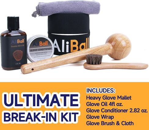 مجموعة قفازات البيسبول القابلة للكسر - مجموعة كاملة مع مطرقة القفازات والزيت والبلسم واللف والفرشاة والقماش - تنعيم وتشكيل قفاز البيسبول/الكرة اللينة بسرعة (Pro Classic) in Kuwait