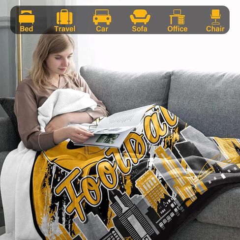هدايا كرة القدم للرجال والنساء، بطانية كرة القدم مقاس 60 بوصة × 50 بوصة، معدات Merch Gear لعشاق الرياضة، بطانية ملونة للفريق لسرير الأريكة in Saudi Arabia
