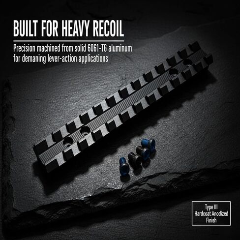 PrimeMach® 0 MOA Picatinny Scope Mount Rail لـ Marlin 1895، 336، 444، 375 & Camp Carbine - محول قاعدة تكتيكية من قطعة واحدة - طلاء صلب من الألومنيوم المؤكسد - متوافق مع حلقات ويفر وبيكاتيني in Kuwait