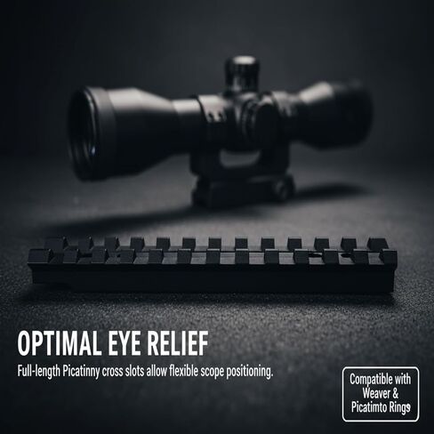 PrimeMach® 0 MOA Picatinny Scope Mount Rail لـ Marlin 1895، 336، 444، 375 & Camp Carbine - محول قاعدة تكتيكية من قطعة واحدة - طلاء صلب من الألومنيوم المؤكسد - متوافق مع حلقات ويفر وبيكاتيني in Kuwait