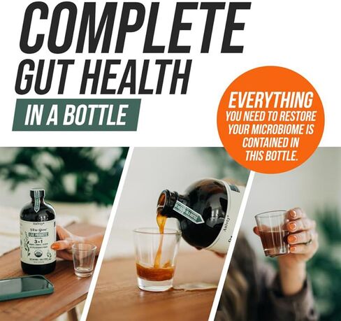 Flora Biome Live Probiotic Liquid, 3-in-1 Probiotic + Prebiotic + Postbiotic, 30 Billion CFU (at Time of Manufacture), 10 Strains, Fermented Herbal Blend with 18 Herbs, Shelf Stable, 16 fl oz in Kuwait