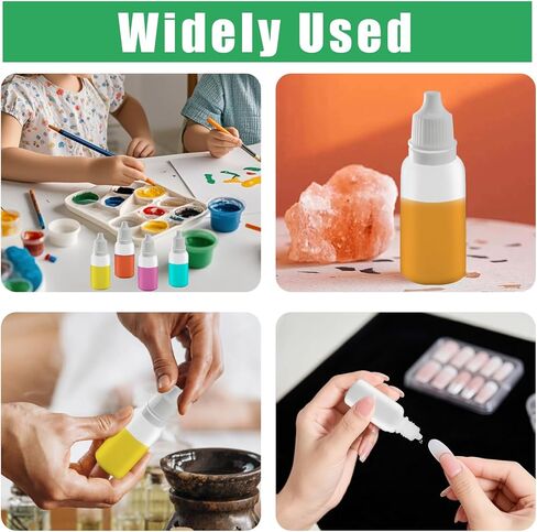 Uenhoy 50 Pcs Plastic Squeeze Dropper Bottles 15ml Empty Thin Tip Dropper Bottle with Cap and Plug for Oil Liquid Storage, White Caps in Saudi Arabia