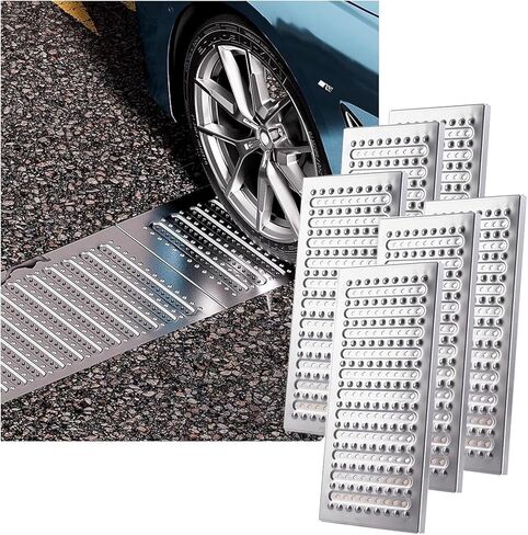 Concrete Permeable Grating 304 Stainless Steel Channel Drain Cover for Driveway Grating (Pack of 6) Underground Drainage Trough(58x25x2.5cm/22.83x9.84x0.98in) in Saudi Arabia