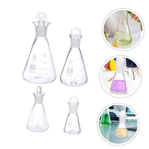 4Pcs Iodine Flask Borosilicate Flask with Scale Laboratory Supply for Experimentation and Mixing in Saudi Arabia