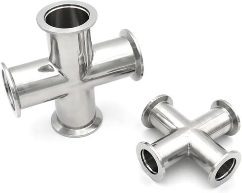 1pc 304 Stainless Steel Vacuum Flange Equal Cross Four Way Pipe Fittings KF16 KF25 KF40 KF50 Homebrew(KF50) in Saudi Arabia