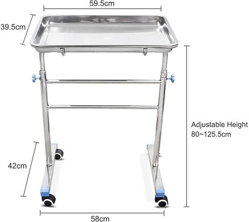 Kitchen Storage Trolley Rolling Tool Trolley Cart with Storage Tray,Shelf Stainless Steel Rolling Cart with Wheels for Kitchen,Home,Medical in Saudi Arabia