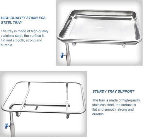 Kitchen Storage Trolley Rolling Tool Trolley Cart with Storage Tray,Shelf Stainless Steel Rolling Cart with Wheels for Kitchen,Home,Medical in Saudi Arabia